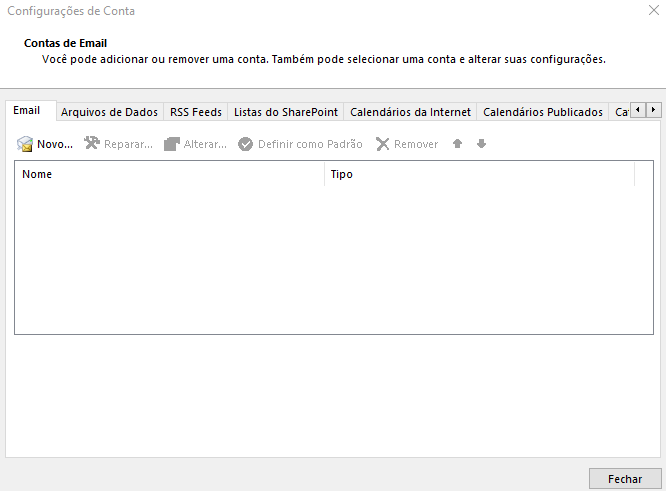 Microsoft Outlook 2016, 2013, 2010: Adicionando uma nova conta